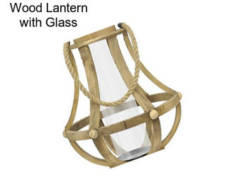 Wood Lantern with Glass