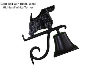 Cast Bell with Black West Highland White Terrier