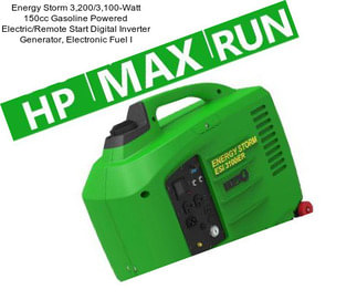 Energy Storm 3,200/3,100-Watt 150cc Gasoline Powered Electric/Remote Start Digital Inverter Generator, Electronic Fuel I