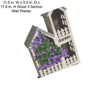 11.5 in. W x 5.5 in. D x 17.6 in. H Wood 3 Section Wall Planter