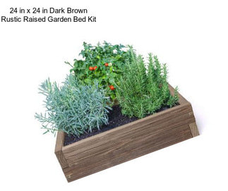 24 in x 24 in Dark Brown Rustic Raised Garden Bed Kit