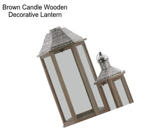 Brown Candle Wooden Decorative Lantern