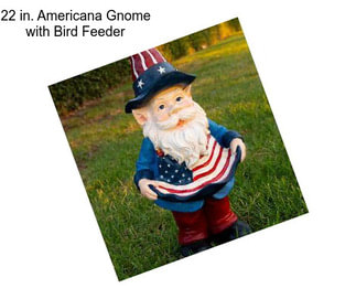 22 in. Americana Gnome with Bird Feeder