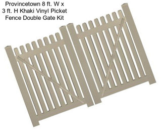 Provincetown 8 ft. W x 3 ft. H Khaki Vinyl Picket Fence Double Gate Kit