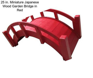 25 in. Miniature Japanese Wood Garden Bridge in Red