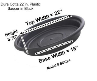 Dura Cotta 22 in. Plastic Saucer in Black