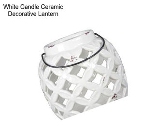 White Candle Ceramic Decorative Lantern