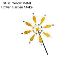 84 in. Yellow Metal Flower Garden Stake