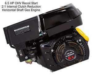 6.5 HP OHV Recoil Start 2:1 Internal Clutch Reduction Horizontal Shaft Gas Engine