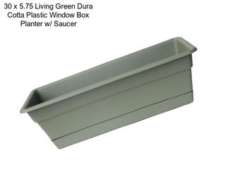 30 x 5.75 Living Green Dura Cotta Plastic Window Box Planter w/ Saucer