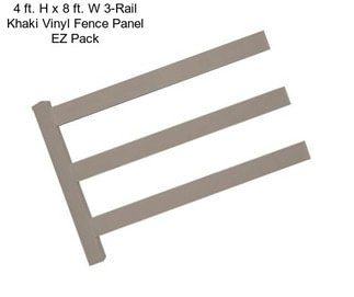 4 ft. H x 8 ft. W 3-Rail Khaki Vinyl Fence Panel EZ Pack