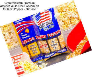 Great Western Premium America All-In-One Popcorn Kit for 6 oz. Popper - 36/Case