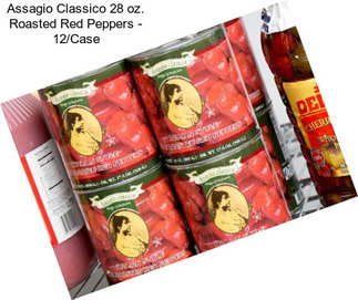 Assagio Classico 28 oz. Roasted Red Peppers - 12/Case