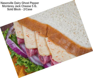 Nasonville Dairy Ghost Pepper Monterey Jack Cheese 5 lb. Solid Block - 2/Case