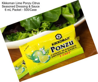 Kikkoman Lime Ponzu Citrus Seasoned Dressing & Sauce 6 mL Packet - 500/Case