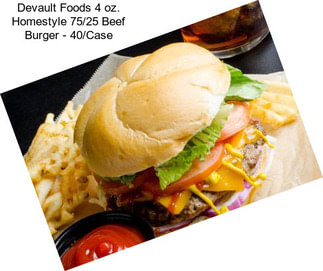 Devault Foods 4 oz. Homestyle 75/25 Beef Burger - 40/Case
