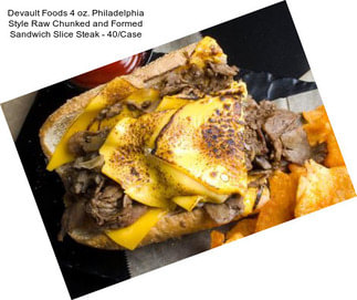 Devault Foods 4 oz. Philadelphia Style Raw Chunked and Formed Sandwich Slice Steak - 40/Case