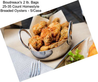 Boudreaux\'s 2 lb. Bags 25-35 Count Homestyle Breaded Oysters - 5/Case