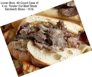 Levan Bros. 40-Count Case of 4 oz. Tender Cut Beef Steak Sandwich Slices - 10 lb.