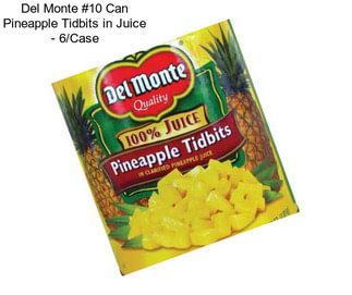 Del Monte #10 Can Pineapple Tidbits in Juice - 6/Case