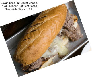 Levan Bros. 32-Count Case of 5 oz. Tender Cut Beef Steak Sandwich Slices - 10 lb.