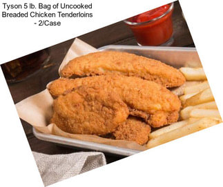 Tyson 5 lb. Bag of Uncooked Breaded Chicken Tenderloins - 2/Case