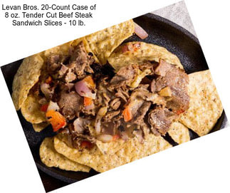 Levan Bros. 20-Count Case of 8 oz. Tender Cut Beef Steak Sandwich Slices - 10 lb.
