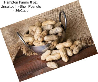 Hampton Farms 8 oz. Unsalted In-Shell Peanuts - 36/Case