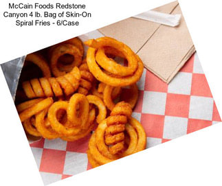 McCain Foods Redstone Canyon 4 lb. Bag of Skin-On Spiral Fries - 6/Case