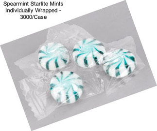 Spearmint Starlite Mints Individually Wrapped - 3000/Case
