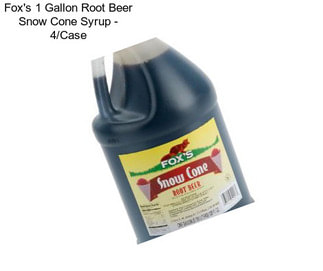Fox\'s 1 Gallon Root Beer Snow Cone Syrup - 4/Case