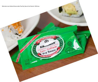 Kikkoman Less Sodium Preservative Free Soy Sauce 6 mL Packet - 200/Case