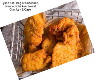 Tyson 5 lb. Bag of Uncooked, Breaded Chicken Breast Chunks - 2/Case