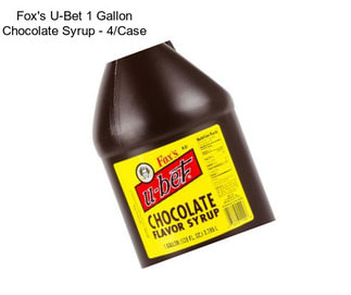 Fox\'s U-Bet 1 Gallon Chocolate Syrup - 4/Case