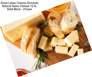 Great Lakes Cheese Domestic Natural Swiss Cheese 12 lb. Solid Block - 2/Case