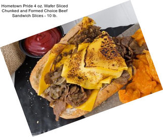 Hometown Pride 4 oz. Wafer Sliced Chunked and Formed Choice Beef Sandwich Slices - 10 lb.