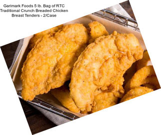 Garimark Foods 5 lb. Bag of RTC Traditional Crunch Breaded Chicken Breast Tenders - 2/Case