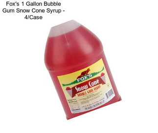 Fox\'s 1 Gallon Bubble Gum Snow Cone Syrup - 4/Case