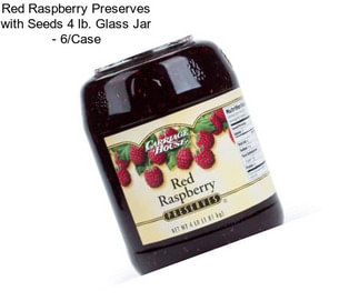 Red Raspberry Preserves with Seeds 4 lb. Glass Jar - 6/Case