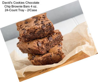 David\'s Cookies Chocolate Chip Brownie Bars 4 oz. 24-Count Tray - 2/Case
