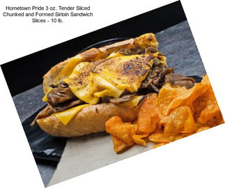 Hometown Pride 3 oz. Tender Sliced Chunked and Formed Sirloin Sandwich Slices - 10 lb.