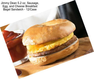 Jimmy Dean 5.2 oz. Sausage, Egg, and Cheese Breakfast Bagel Sandwich - 12/Case