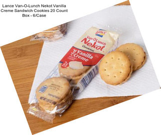 Lance Van-O-Lunch Nekot Vanilla Creme Sandwich Cookies 20 Count Box - 6/Case