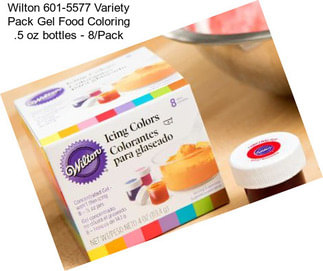 Wilton 601-5577 Variety Pack Gel Food Coloring .5 oz bottles - 8/Pack