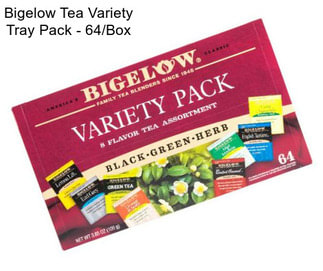 Bigelow Tea Variety Tray Pack - 64/Box