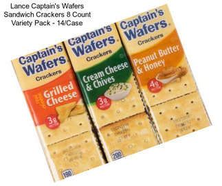 Lance Captain\'s Wafers Sandwich Crackers 8 Count Variety Pack - 14/Case