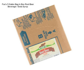 Fox\'s 5 Gallon Bag In Box Root Beer Beverage / Soda Syrup