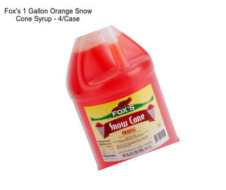 Fox\'s 1 Gallon Orange Snow Cone Syrup - 4/Case