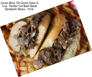 Levan Bros. 53-Count Case of 3 oz. Tender Cut Beef Steak Sandwich Slices - 10 lb.