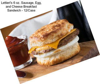 Lettieri\'s 6 oz. Sausage, Egg, and Cheese Breakfast Sandwich - 12/Case